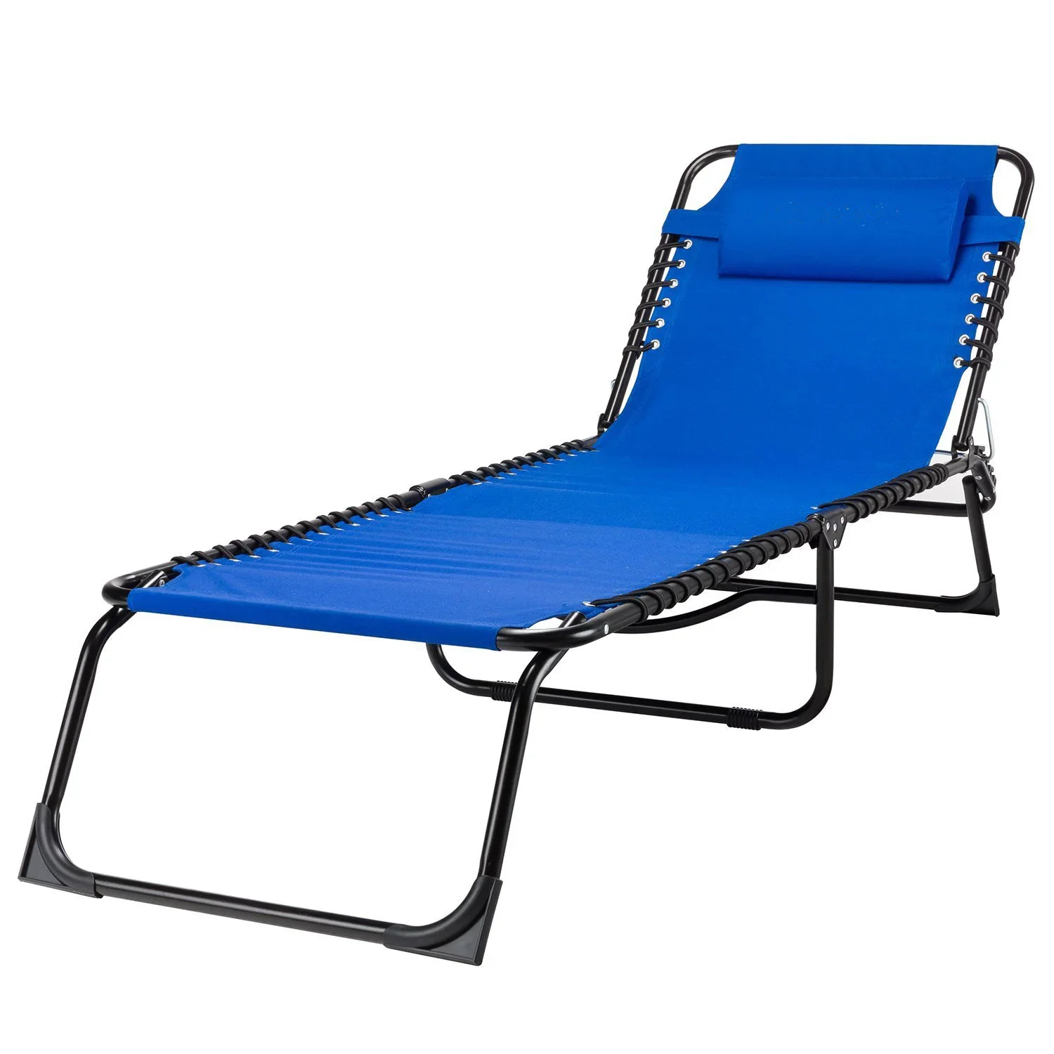 Bungee Portable Folding Patio Foldable Folding Lounger Bed for Beach Camping Pool