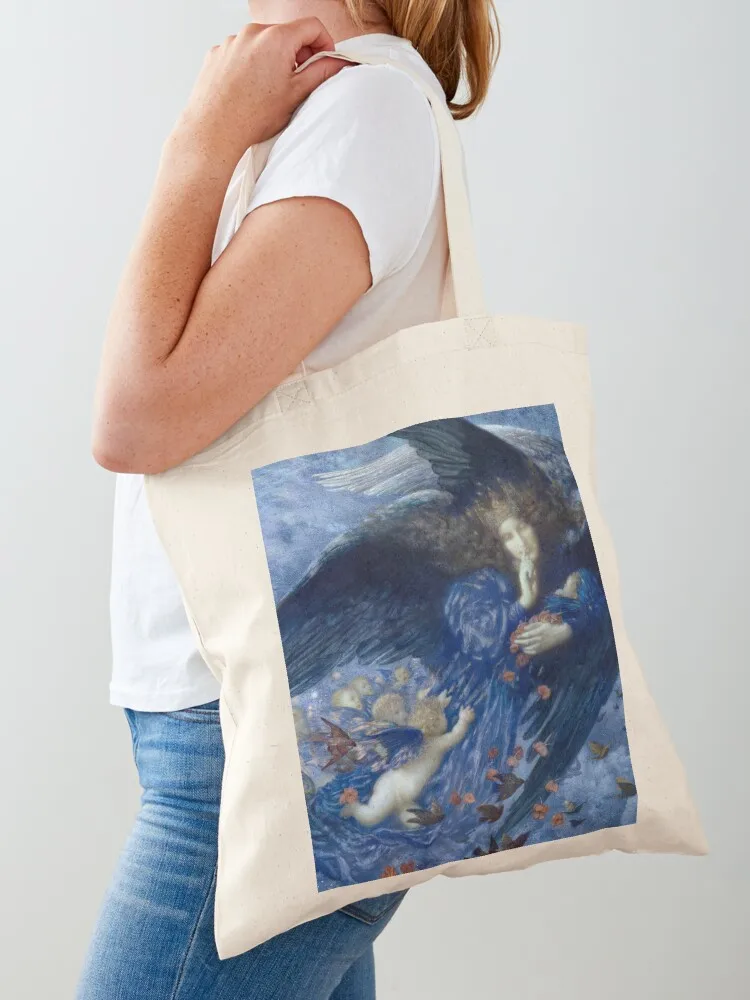 Night with her Train of Stars - Edward Robert Hughes Tote Bag shopper bag woman Women's shopping bag Canvas Tote