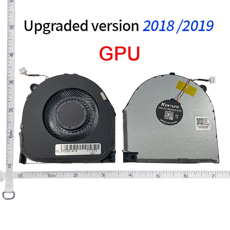 CPU GPU Laptop Cooling Fan For Lenovo Legion Y7000 2018 Y7000-1060 1050 Y530 Y530-15ICH DFS200105BR0T 4 wire - view 5