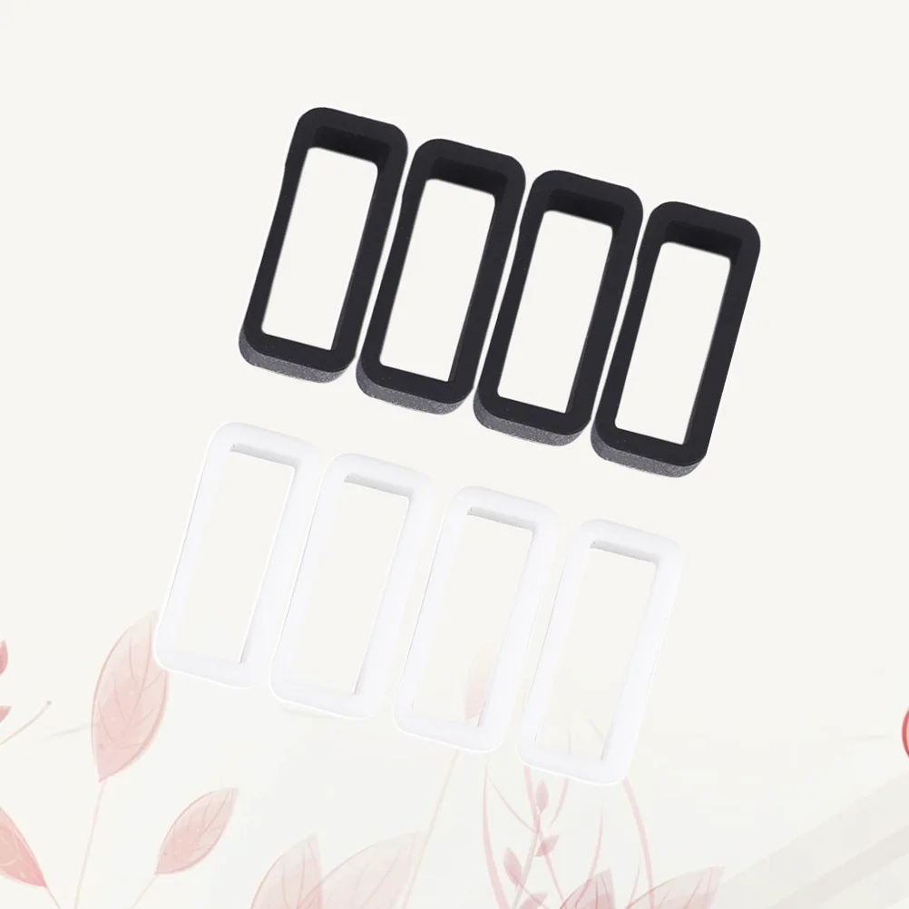 8 Uds. Anillo de silicona con cierre de correa de reloj Material Premium textura suave y cómoda se adapta a la mayoría de correas 18Mm negro blanco