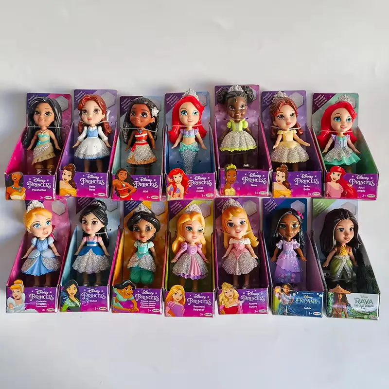 Disney Princess Miniature Dolls Model Rapunzel Ariel Snow White Poseable Cute Anime Action Figure Frozen Collectible Model Toy