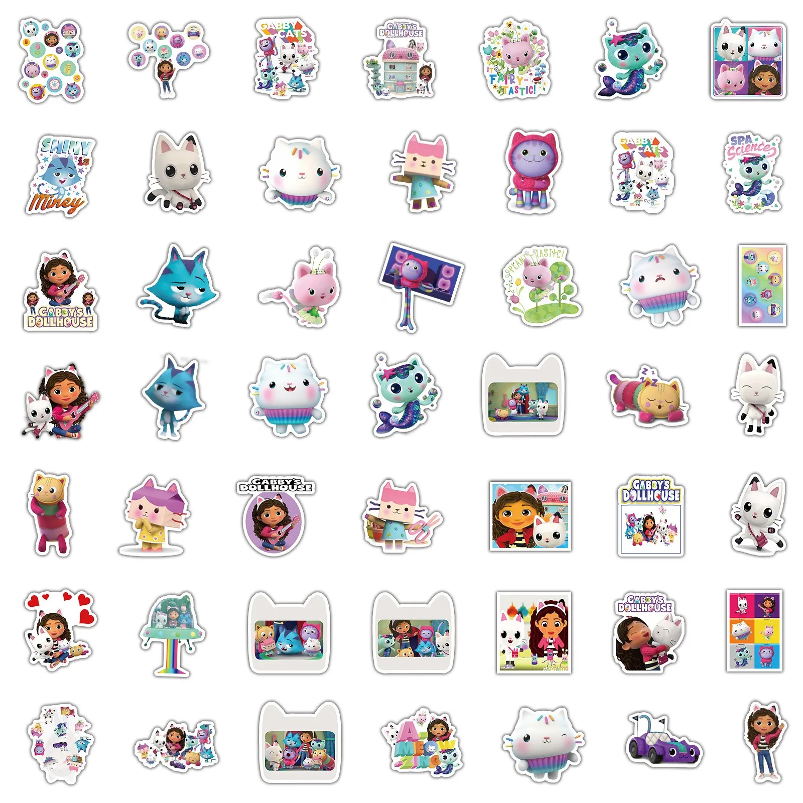 100Pcs Gabby\'s Dollhouse Stickers For Suitcase Skateboard Laptop Luggage Fridge Phone Car Styling Sticker