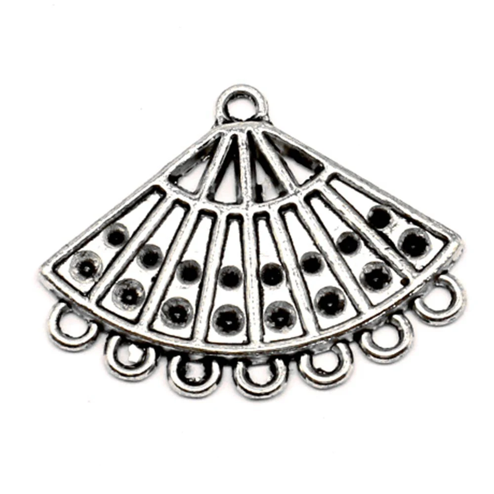 50pcs Wholesale Jewelry Lots Fan Charms Pendant Supplies For Jewelry Materials 21x28mm