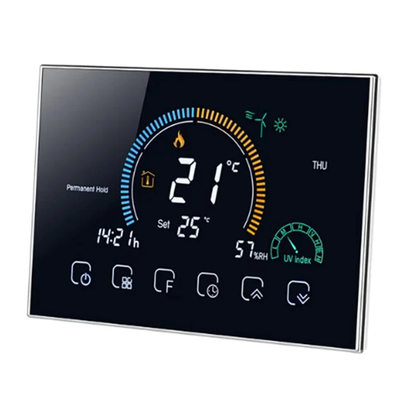 Smart Tuya Alexa Voice Control Smart Programmable Thermostat APP Control LCD Water/Gas Boiler Heating Black Wifi Durable