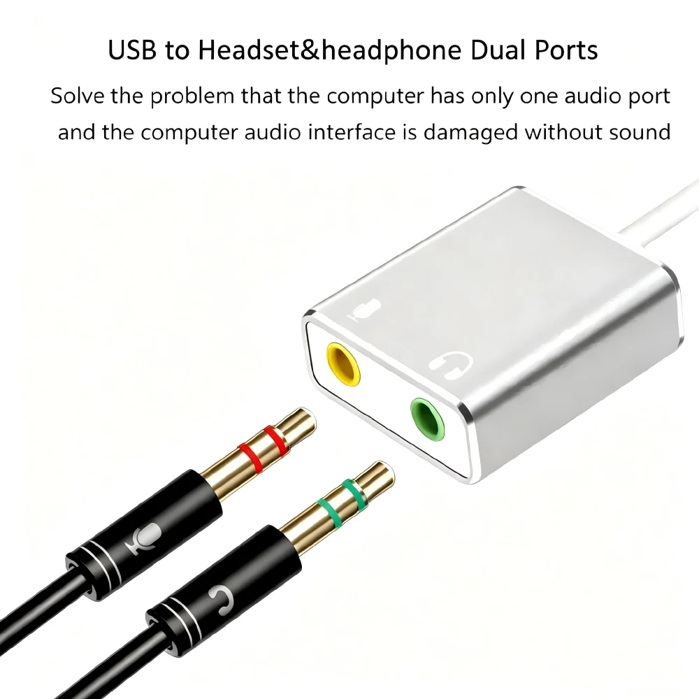 USB Type C External Sound Card Adapter Audio USB-C to 3.5mm Jack Headphone Mic for Laptop MacBook Pro
