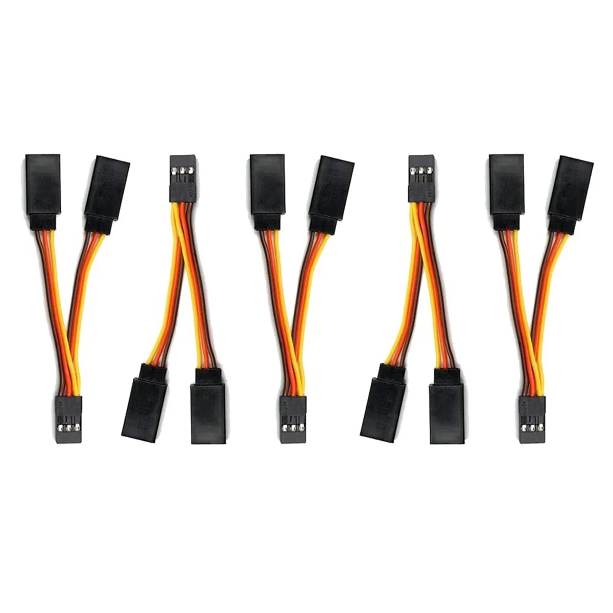 Extension Lead Wire5 Pcs JR/Futaba Style Servo 1 To 2 Y Harness Leads Splitter