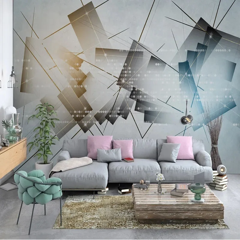 Custom Mural 3D Photo Wallpaper Modern Minimalist Abstract Geometric TV Background Wall Painting Papel De Parede Tapety Fresco