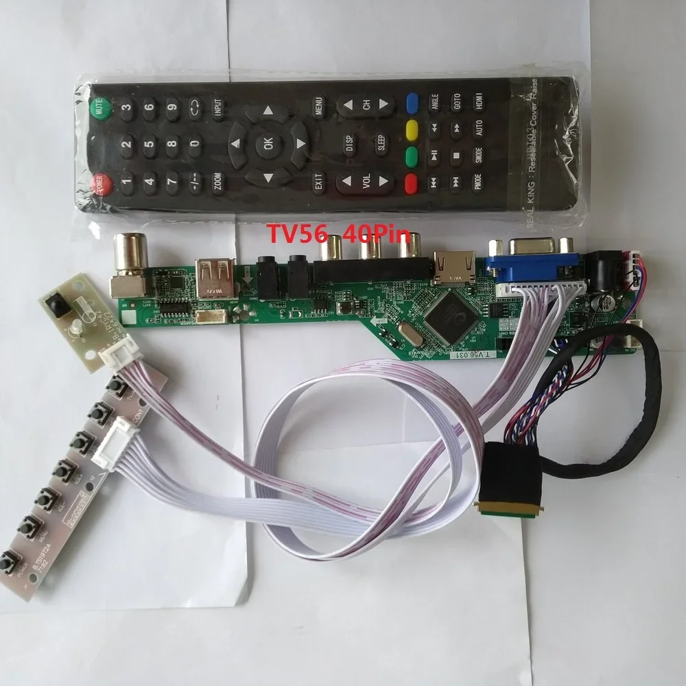 kit for LP156WH2-TLFA 40pin LVDS Panel Screen Controller driver board LCD LED 1366X768 USB  VGA remote TV AV 15.6