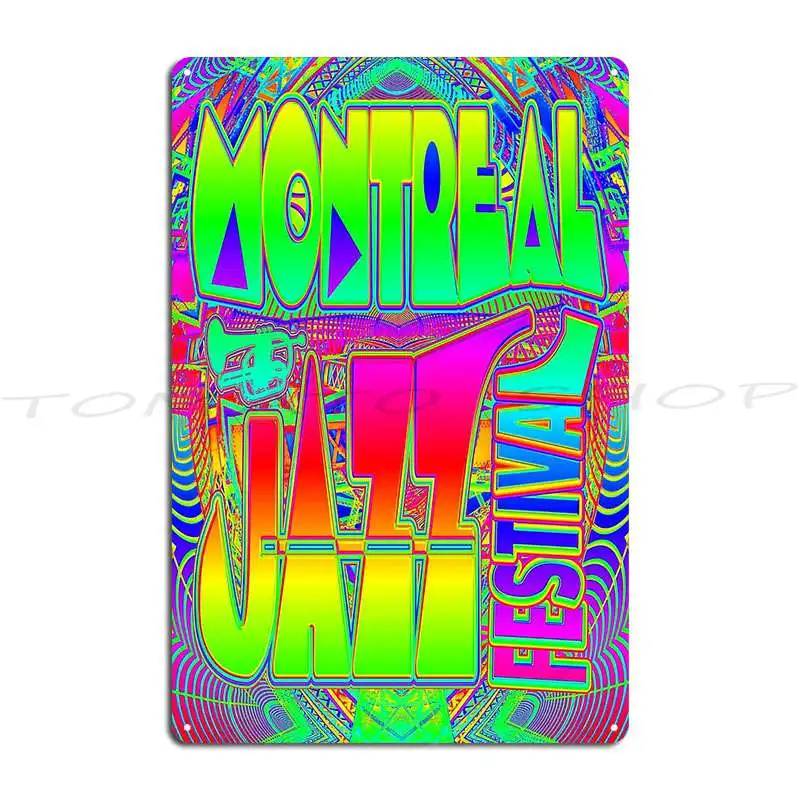 Letrero Metálico Retro de los 90 del Festival de Jazz de Montreux, con diseño de jazz de Cat Orleans, estilo Club, tipo póster