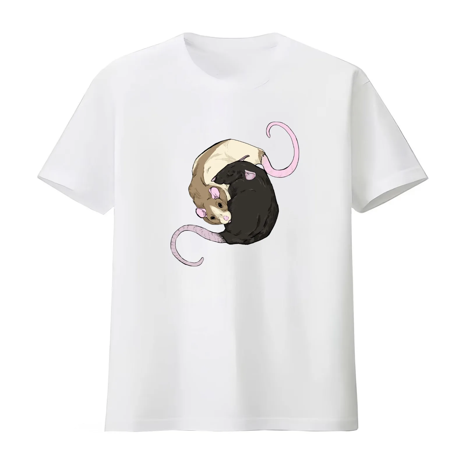 Rat Nap T-Shirt Summer Casual Cotton Tee Oversized Streetwear Tops Vintage Graphic Print Loose Fit Short Sleeve 100% Cotton