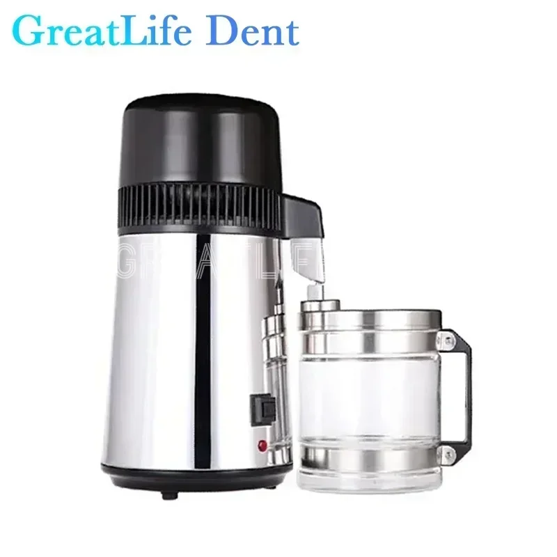 GreatLife Dent Pure Water Distiller 4L Dental Distilled Water Machine Filter Stainless Steel Electric Distillation Purifie