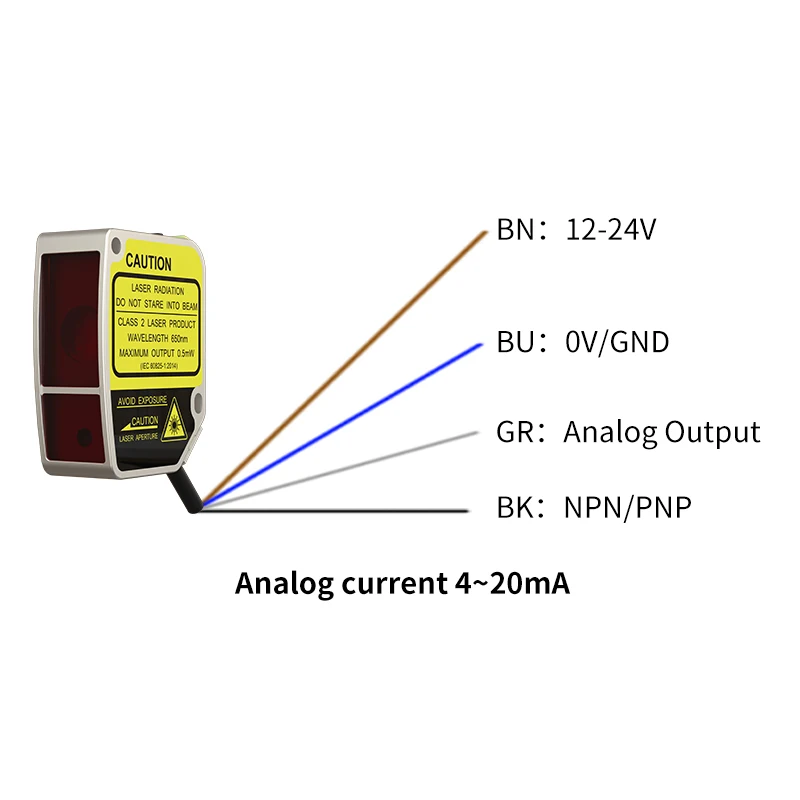 FLR-100-RS485 OLED Display High Accuracy 0.01mm Measuring Range 100mm ModBus RTU Laser Displacement Sensor