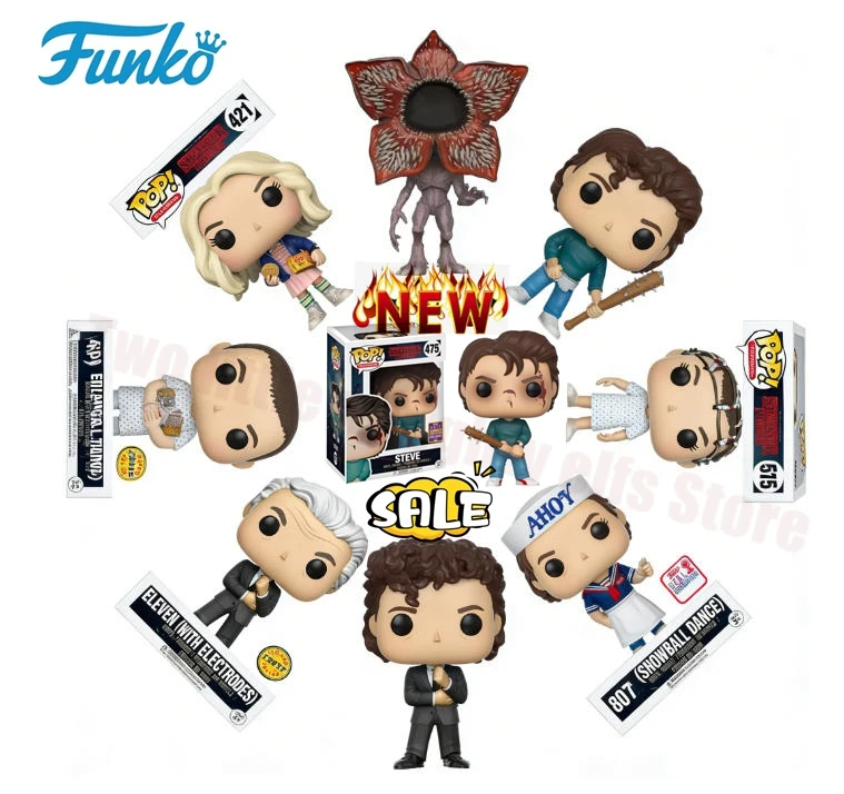 Mais vendido FUNKO POP Estranho Dustin Steve Figura de vinil Demogorgon428 # 11 # 475 # 421 # 511 # 803 # 828 brinquedos colecionáveis para presentes de aniversário