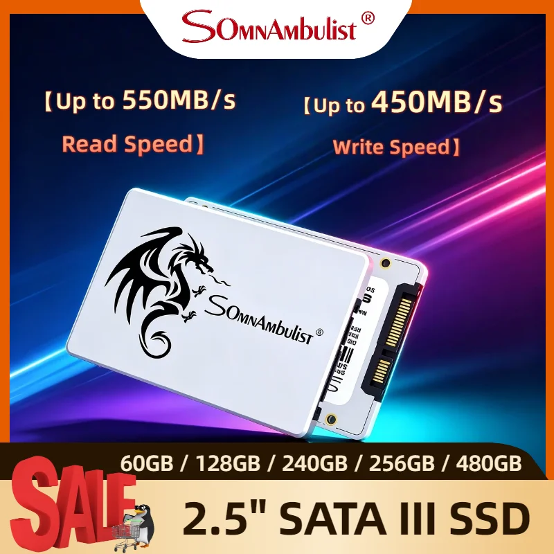 

SomnAmbulist SSD 2.5 Inch 60GB 128GB 240GB 256GB 512GB for Laptop Desktop Solid State Drive SATA3 120GB 480GB Internal