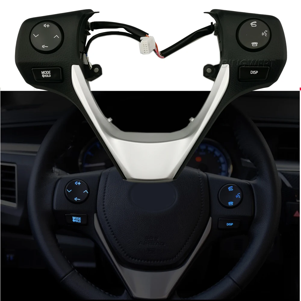 Car Styling 84250-02560 Buttons Bluetooth Phone Steering Wheel Audio Control Button For TOYOTA Corolla Yalis RAV4 2014 2015