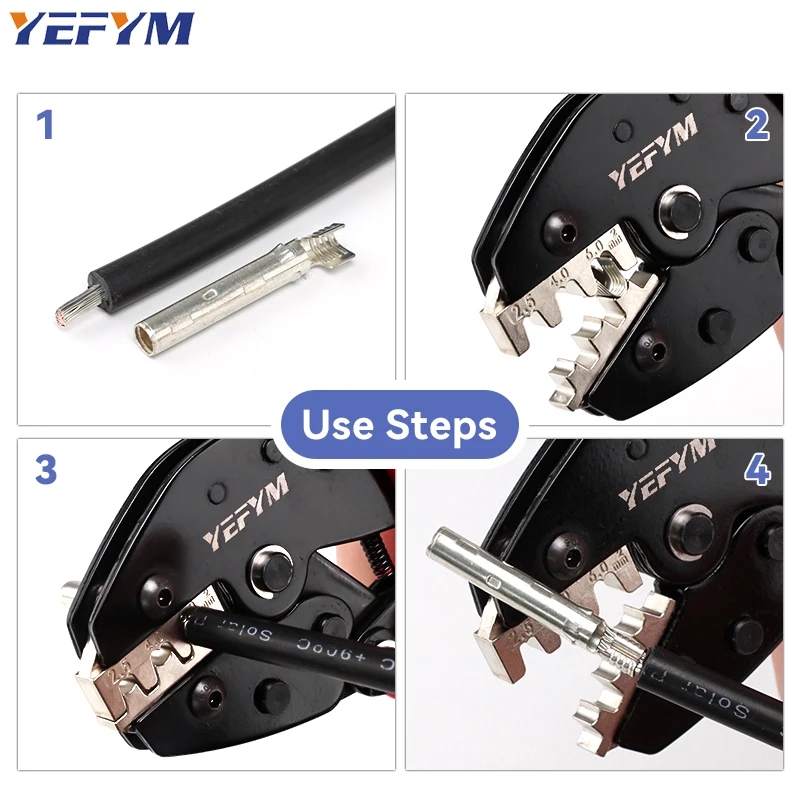 Crimping Mini Pliers YMS For MC2.5/4/6 Solar Connectors, Photovoltaic New Energy Terminals Ratchet Wire Tools YMS-2546B 2.5-6mm²