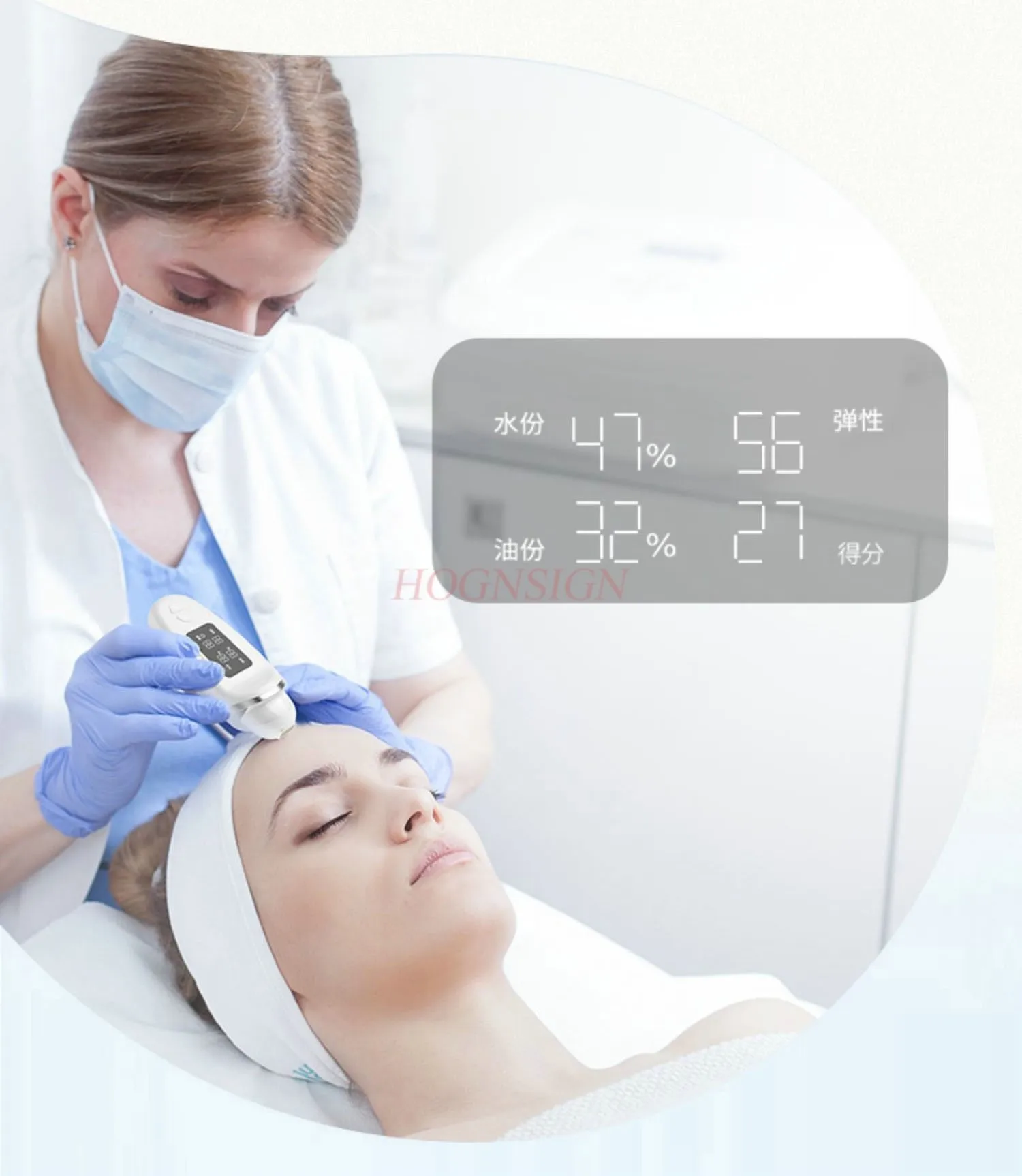 Probador de humedad de la piel para medir la humedad de la piel, lápiz de análisis y detección facial inteligente de agua y aceite facial
