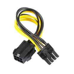 PCI Express PCIE Black Red 6 Pin to 8 Pin Graphic Card Power Adapter Cable For PC Drop 20cm 30cm