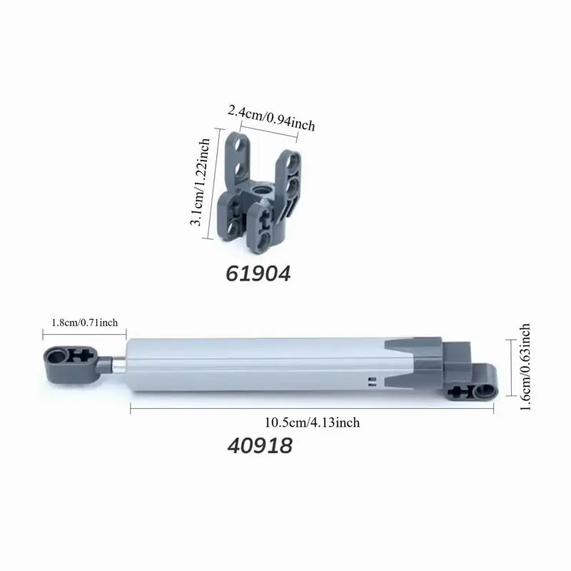 Pièces techniques MOC, bloc de construction à tige de poussée étendue, tête de brique, Putter Long Compatible avec Legoeds 40918 61927c01