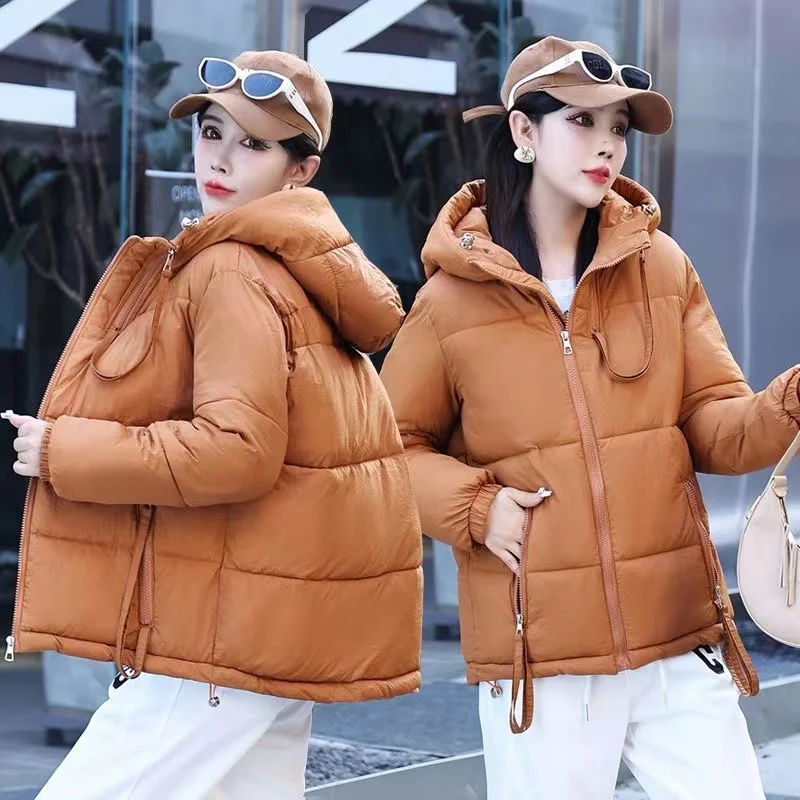 

Winter Parka 2023 New Women Hooded Short Down Jacket Thick Cotton Coat Casual Cotton-Padded Jacket Ladies Outerwear Female Coat