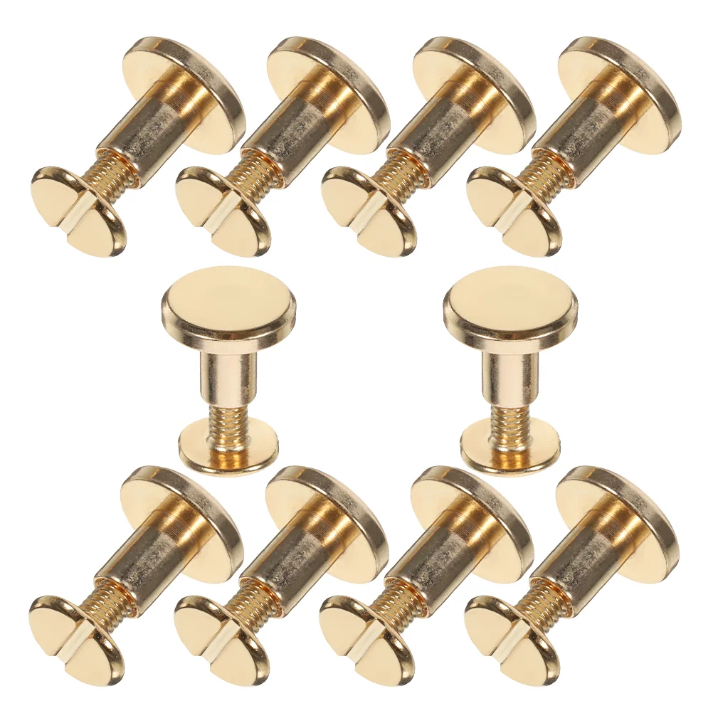 10 Pcs Ledger Book Mother-in-law Rivets Brass Kit Chicago Screws Installation Tool Head Copper Zinc Alloy