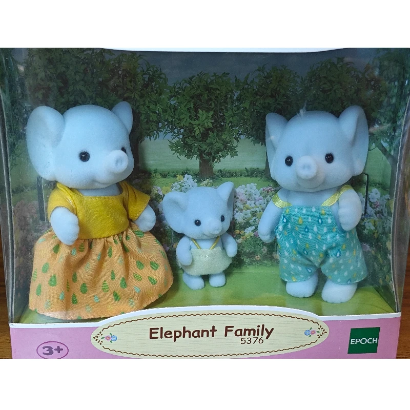 عائلات سيلفانيان كوتونيل أرنب الفيل الأسرة سطح يتدفقون لينة بولي كلوريد الفينيل Abs البلاستيك لطيف دمية محاكاة ألعاب أطفال