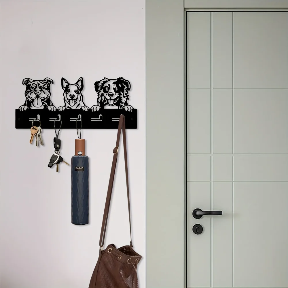 Cute Dog Wall Mounted Key Hook, Wall Mounted Key Holder, Metal Wall Hanging Wall Hook, Aesthetic Room Decor Towel Rack