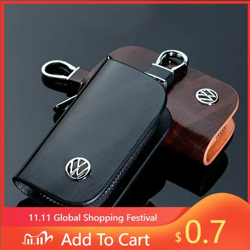 

For VW 2025 Hot Car Accessories Auto Key Bag Case Keyring Cover for Volkswagen Passat Santana Tiguan Scirocco Magotan Sagitar La