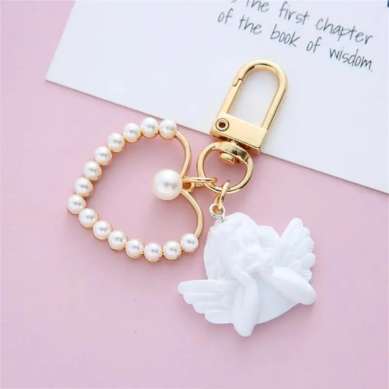 1~10PCS Baby Shower Baptism Gift Angel Heart Keychain Christening Favor Return Gift First Birthday Party  Souvenir