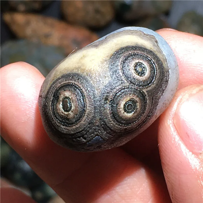 Natural Silver Root  Jewelry  Green Eyes Stones Fine Dzi Type Alashan Gobi Agate Surface Relief Eye Stone Gemstones Collection