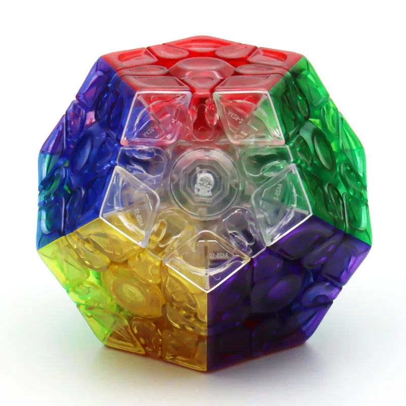 YuXin Little Magic Megaminx 3x3 Dodecahedron Cube v3 Twisty Puzzle Stickerless Ice Transparent Limited Collection Teenager Toy