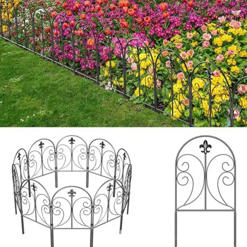 

10Pcs Decorative Garden Fence Bendable Outdoor Landscape Fence Flower Bed Lawn Fencing Barrier Garden Yard Home Decoration