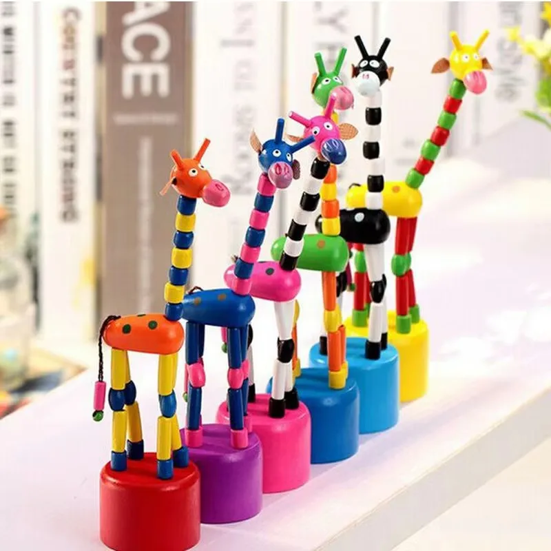 

Wooden Giraffe Hand Animal Fun Toys Giraffe Anime Kids Puppets Finger Puppet For Sale Birthday Children Boys GirlsGift Doll