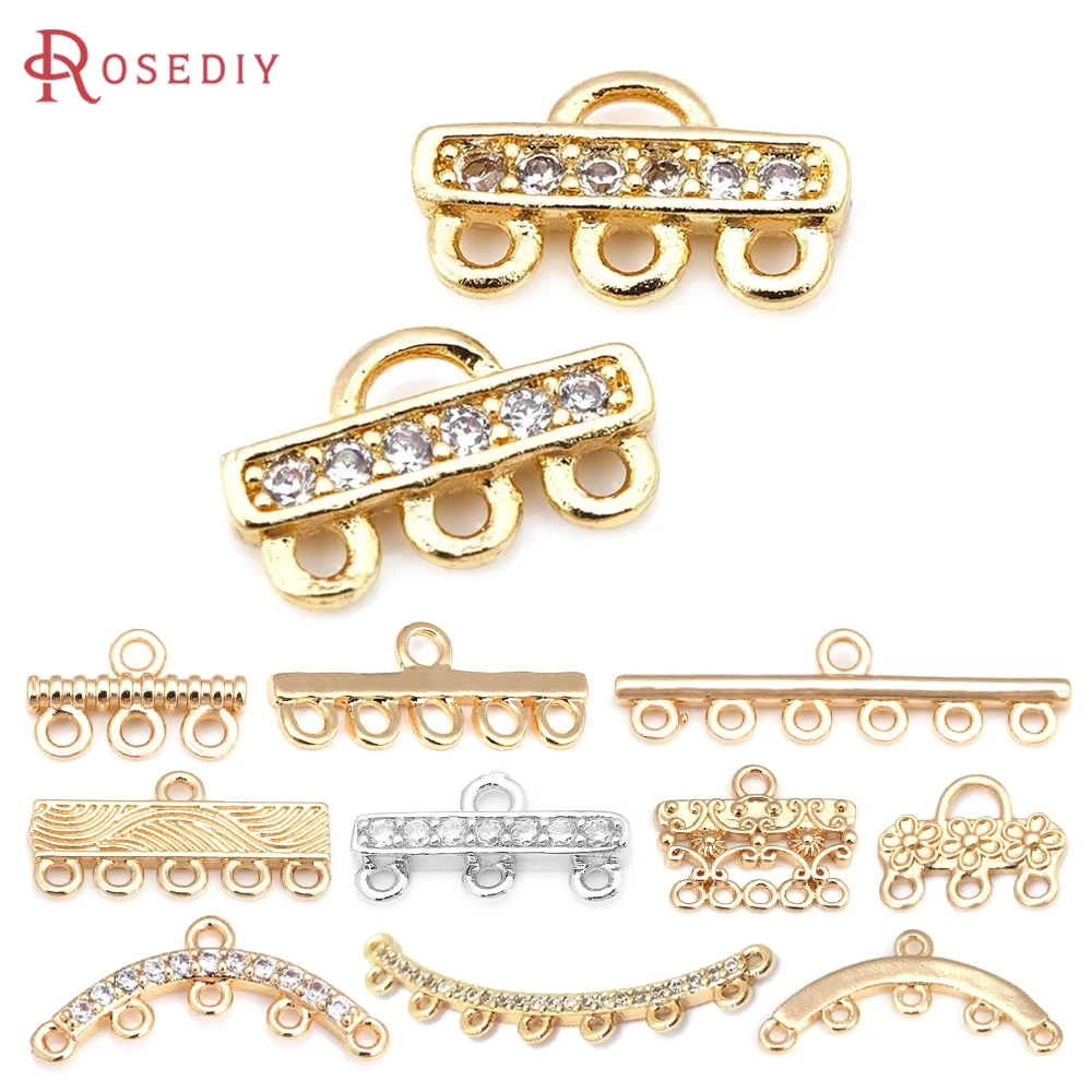 

18K Gold Color Brass Necklaces Connector Clasps High Quality Jewelry Making Supplies Earrings Diy Accessories