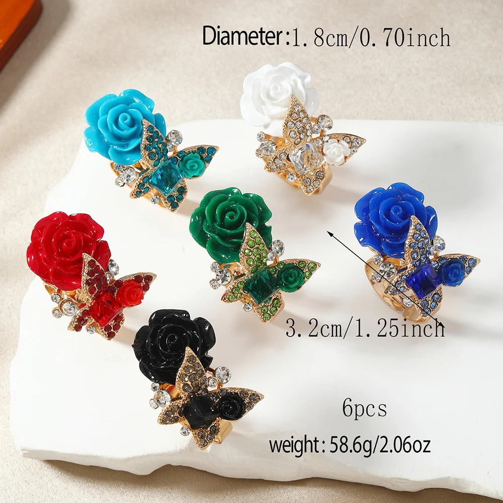 Ethnic style butterfly rose ring, retro Bohemian alloy, fashionable and personalized hot selling bracelet