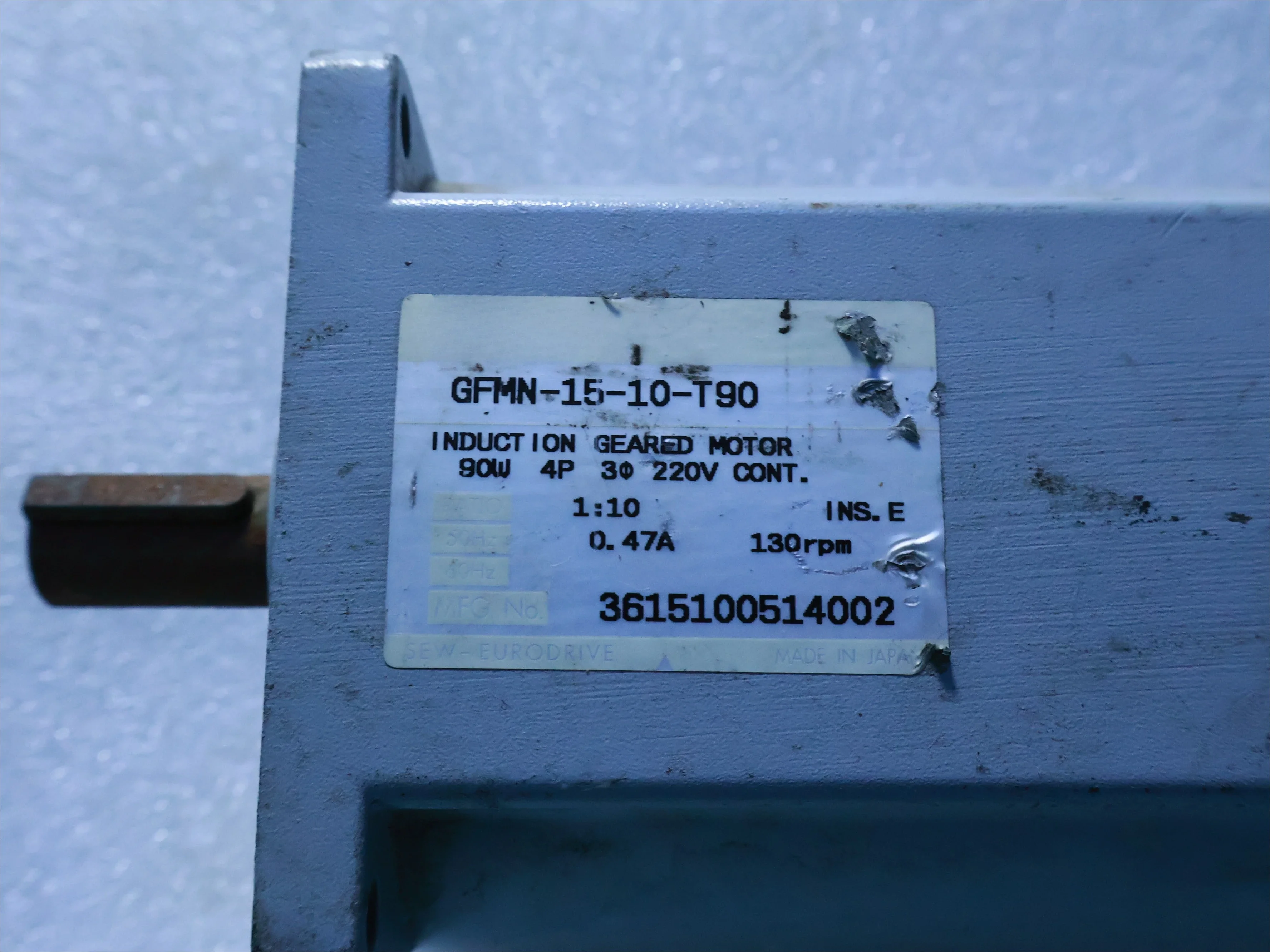 GFMN-15-10-90 For GTR GFMN-15-10-90 Reduction Motor Used