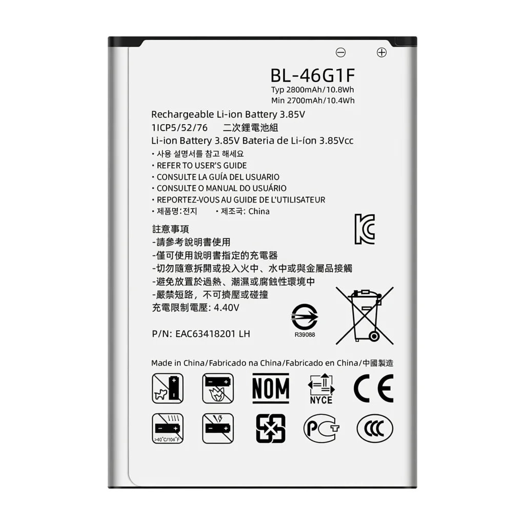 ISUNOO 2800mAh 3.85V BL-46G1F Replacement Battery For LG K10 (2017) K425 K428 K430H K20 Plus TP260 M250 MS250 X400 LGM-K121K