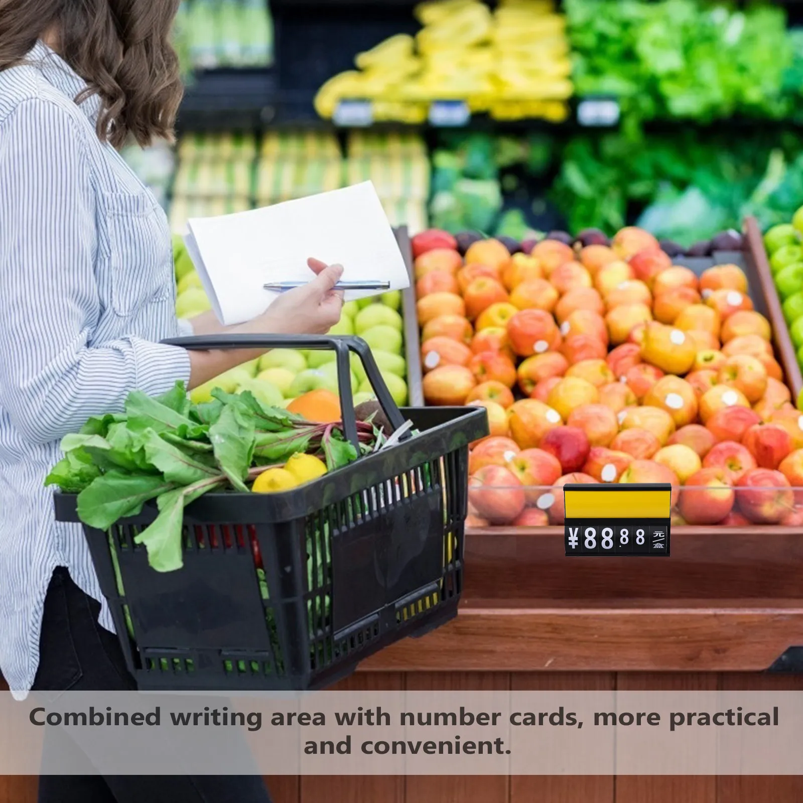 

2Pcs Price Tag Supermarket Label Premium Material Lightweight Portable Price Display Rack for Store Fruit Vegetable Sign
