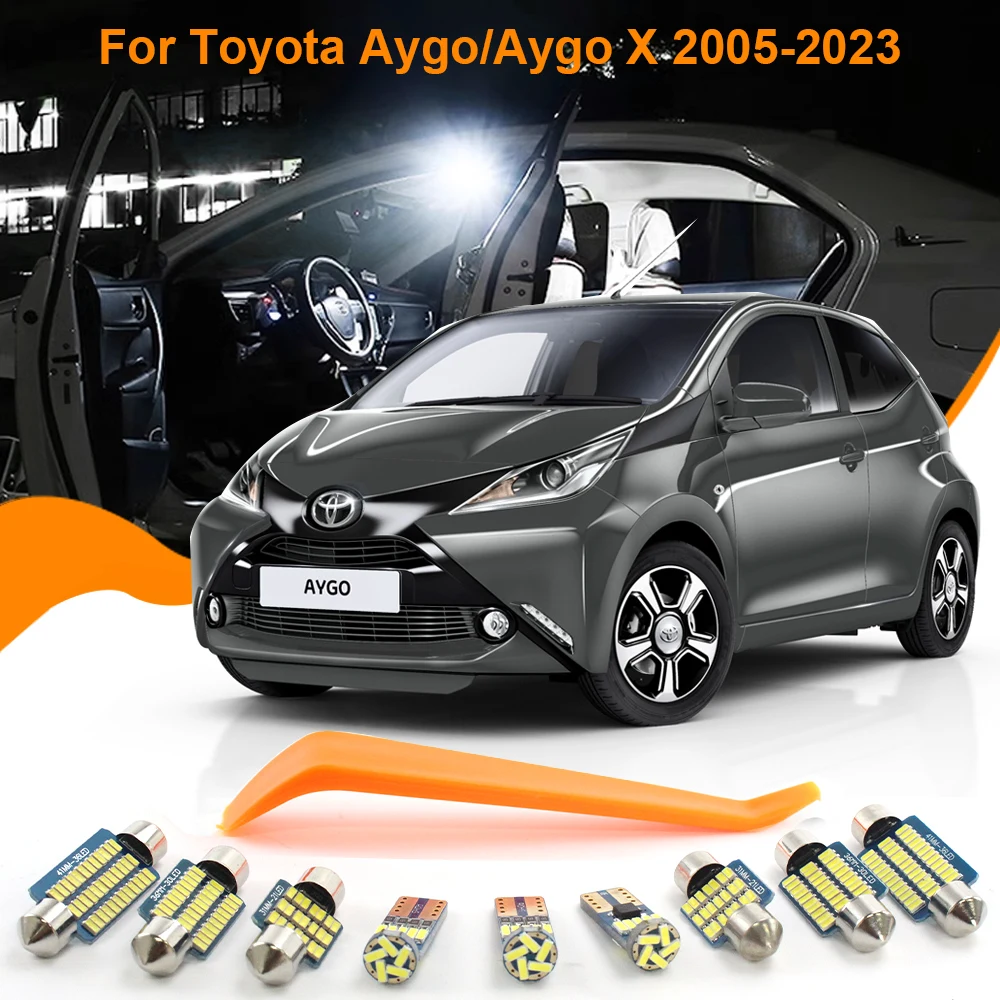 Car LED Interior Light Canbus For Toyota Aygo X 2007 2014 2015 2016 2017 2018 2022 2023 Accessories Sun visor License plate Lamp