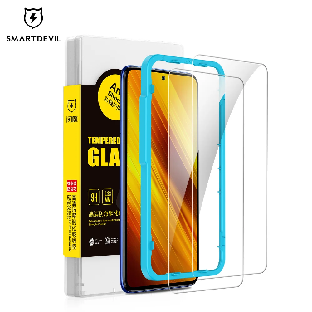 SmartDevil vidrio templado para Xiaomi POCO F5 X5 F3 X3 Pro F4 X4 GT Protector de pantalla para Poco M3 M4 Pro HD película protectora de vidrio