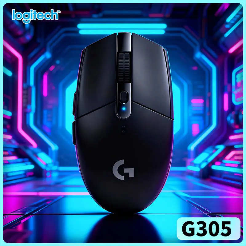 Logitech G305 LIGHTSPEED Wireless Gaming Mouse 6 Programmable Buttons Fluid Character Control HERO 12000 DPI PC Mac