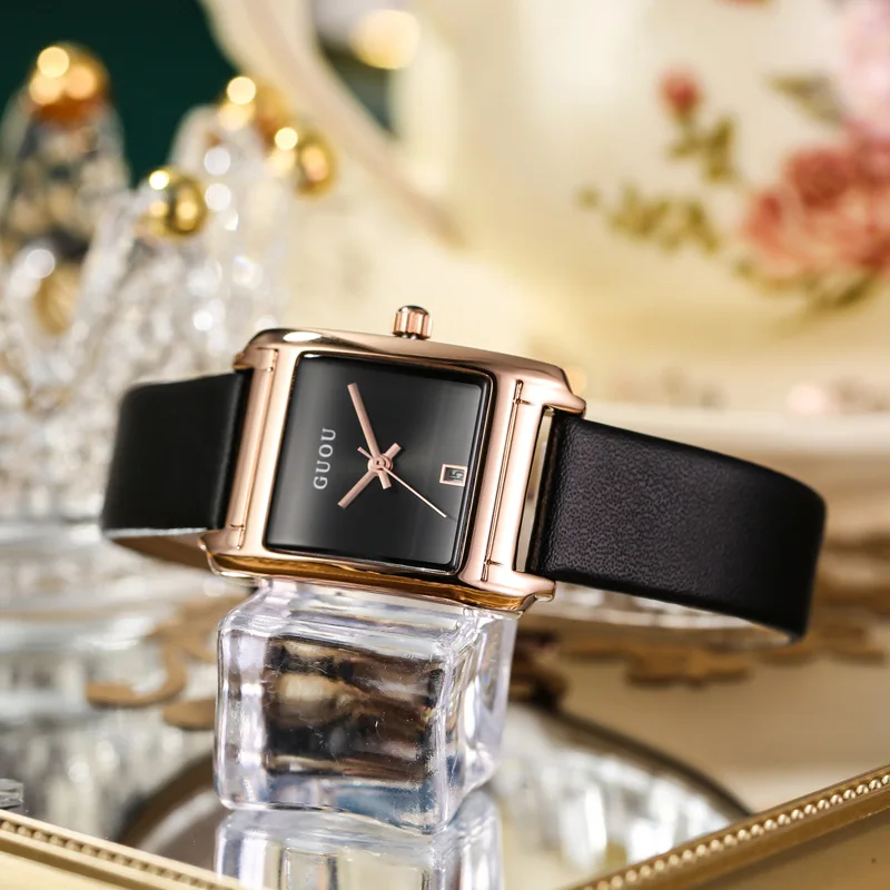 Women'S Watch With Calendar Function Square Dial Stylish And Minimalist Design.  Women'S Watch Series, A Perfect Gift For Women.