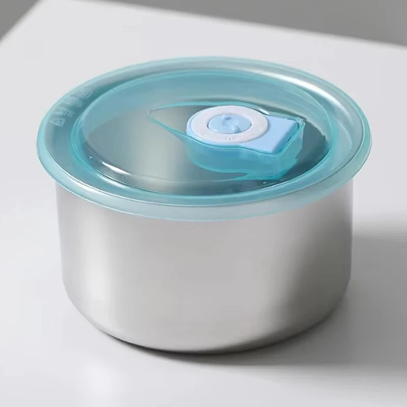 

1Pc Round Leak-Proof Lunch Box With Cover Stainless Steel Food Preservation Box Heat Resistant Sealed Food Storage Tank