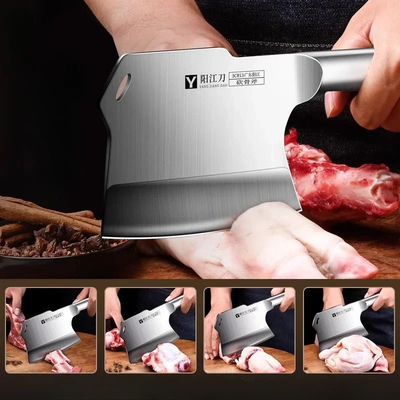 Kitchen knife Stainless steel axe chopping knife thickening chopping knife for household use large bone knife for commercial use