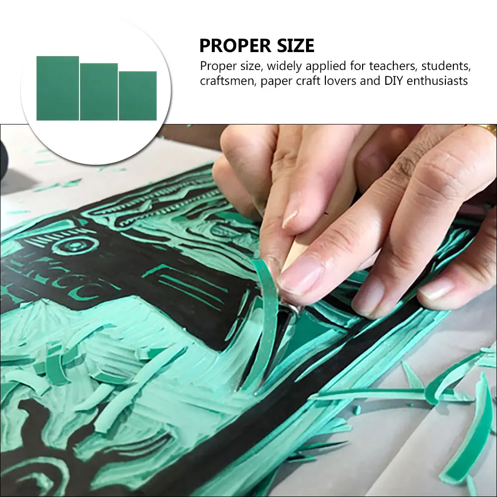 

3 Pcs Engraving Rubber Sheet Printmaking Board Pvc Supplies Drawing Templates for Linoleum ' & Painting