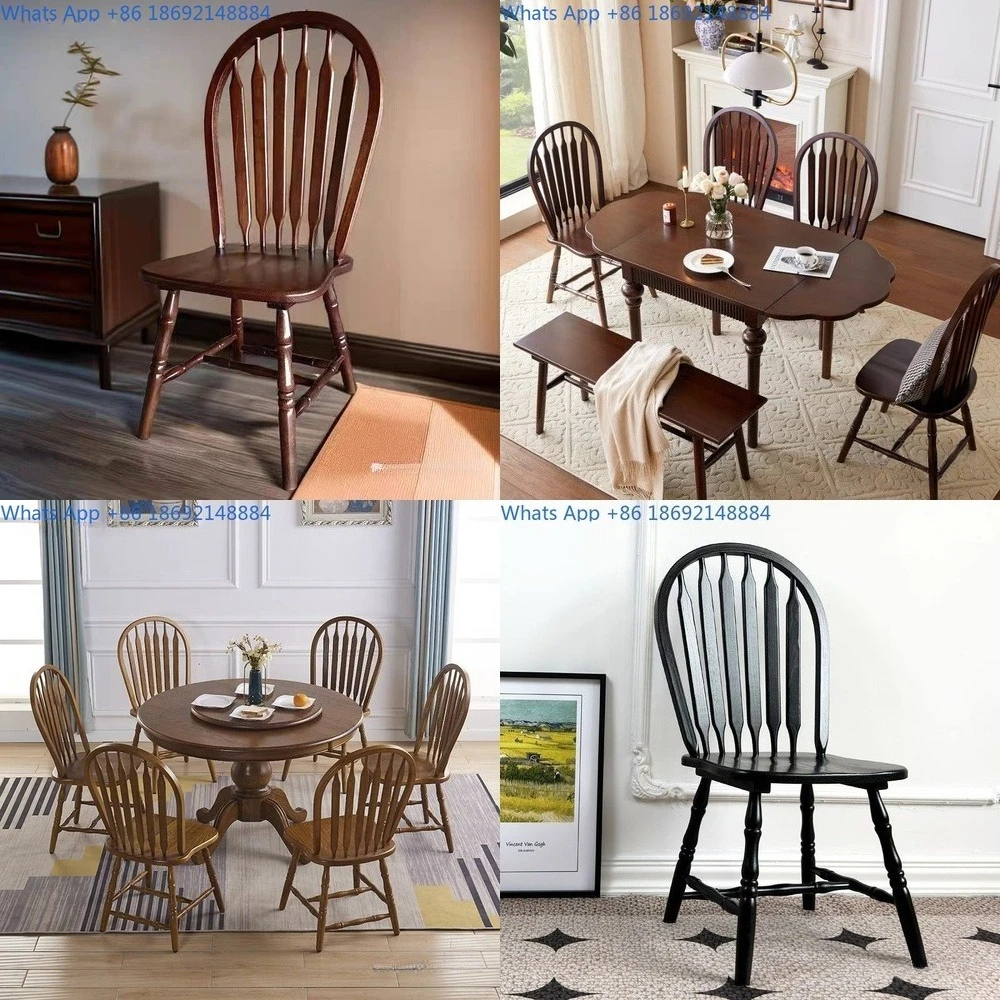 Rustic Solid Wood Dining Chair for Home Use Simple Style Suitable for Cafe and Living Room Decor