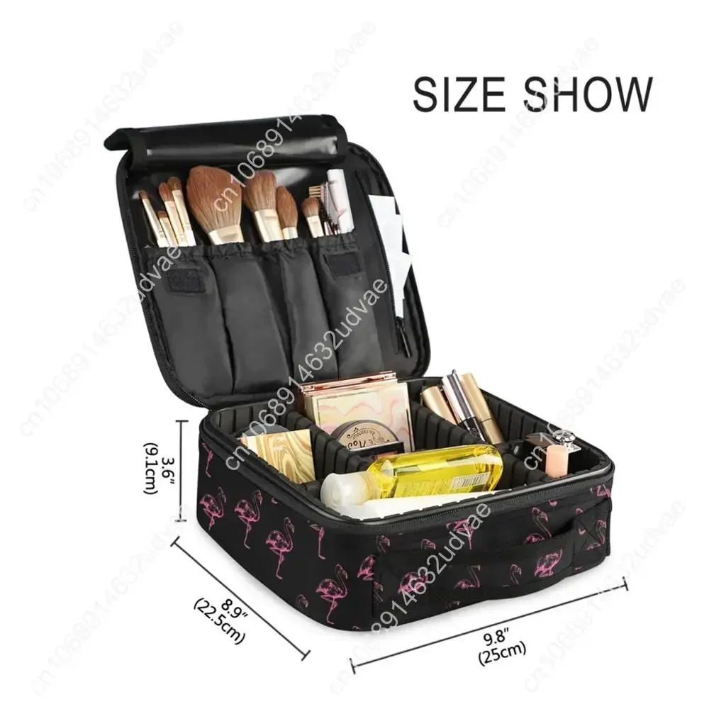 Professional Toiletry Bag Flamingo Cosmetic Bag Organizer Women Travel Make Up Cases Big Capacity Cosmetics Suitcases For Makeup