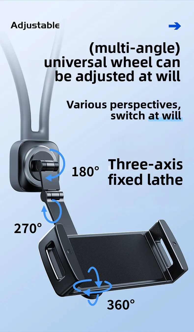 Soporte para tablet en el reposacabezas del asiento trasero del coche, compatible con iPad, universal, flexible y con ro