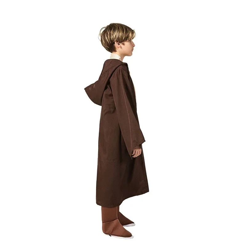 Costume Jedi Obi Wan Kenobi pour enfants, robe tunique, cosplay Everak, ensemble complet, Star de cinéma, haute qualité, Halloween, enfants, 73