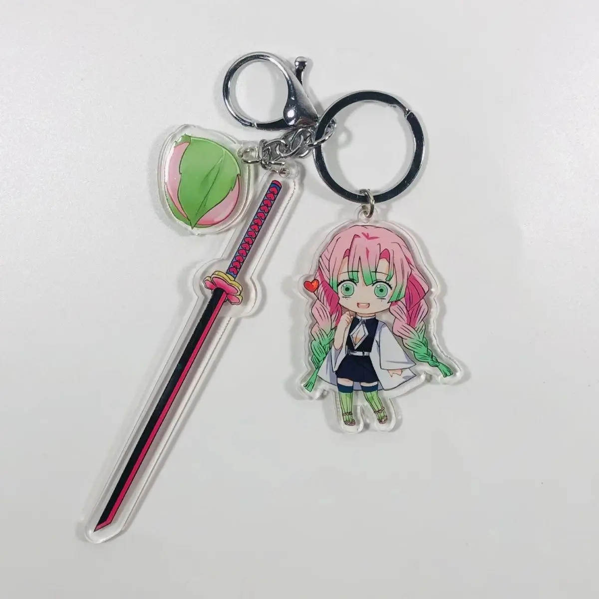 [Demon Slayer Keychain with Blade] Anime Merchandise Double-Sided Acrylic Pendant, Student Backpack Charm